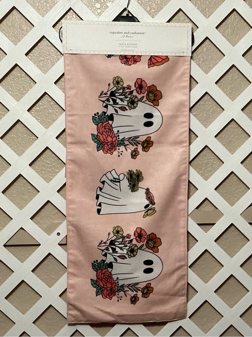 cupcakes & cashmere Pink Floral Ghost Table Runner